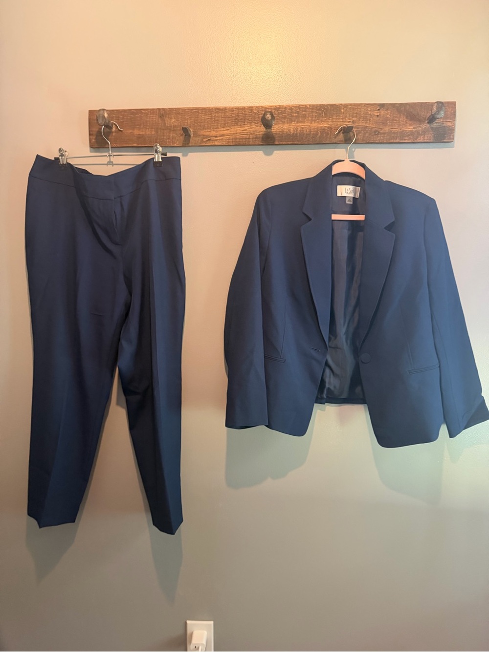 Le Suit Navy Petite Blazer Jacket